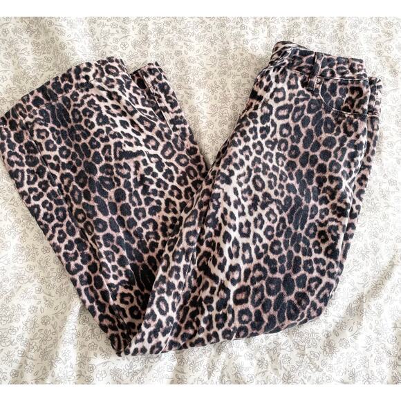 PacSun Leopard Print Straight Leg Jeans Women’s 29x30 - Picture 1 of 9
